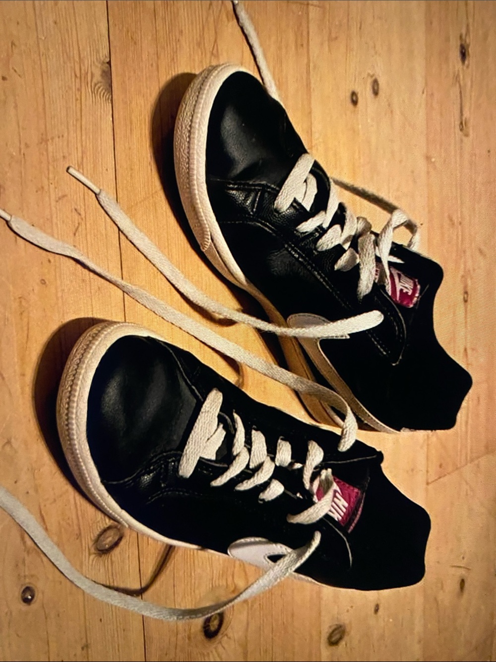 Nike Kids Black Sneakers with White Laces